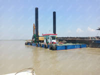 Plateforme flottante modulaire personnalisée, barge en acier à pont plat, barge de travail pour le dragage et la construction aquatique