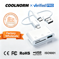 Adaptateur de carte SD TF portable haute vitesse Type-C 3 en 1, connecteur multi-en-1, lecteur de carte mémoire, hub USB, lecteur de carte pour téléphone portable