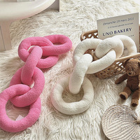 OEM Doux Agneau Polaire Scandinave Ins Style Grande Chaîne En Peluche Coussin avec PP Coton Remplissage Love Lock Chambre Fenêtre Coussin