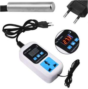 جهاز تحكم في درجة الحرارة إلكتروني XK-W2001 بقوة 1500 واط، مفتاح تحكم في الترموستات مع مجس، قابس أوروبي للتركيب في الفتحة/السطح، عزل عالي - Product Image 2