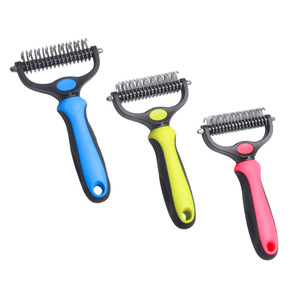 Spazzola <span class=keywords><strong>per</strong></span> la rimozione del pelo di animali domestici, pettine a doppia faccia <span class=keywords><strong>per</strong></span> la rimozione del pelo, taglierino <span class=keywords><strong>per</strong></span> nodi di pelo, strumenti <span class=keywords><strong>per</strong></span> la toelettatura di <span class=keywords><strong>cani</strong></span> e gatti - Product Image 3