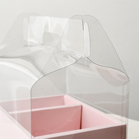 Boîte d'emballage plate transparente de luxe pour gâteaux floraux, coffrets cadeaux Saint-Valentin et Fête des Mères pour arrangements floraux