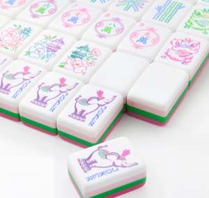 Tuiles de Mahjong américaines à glissement fluide sur tapis de Mahjong de qualité supérieure avec support complet et sac de transport - Product Image 2