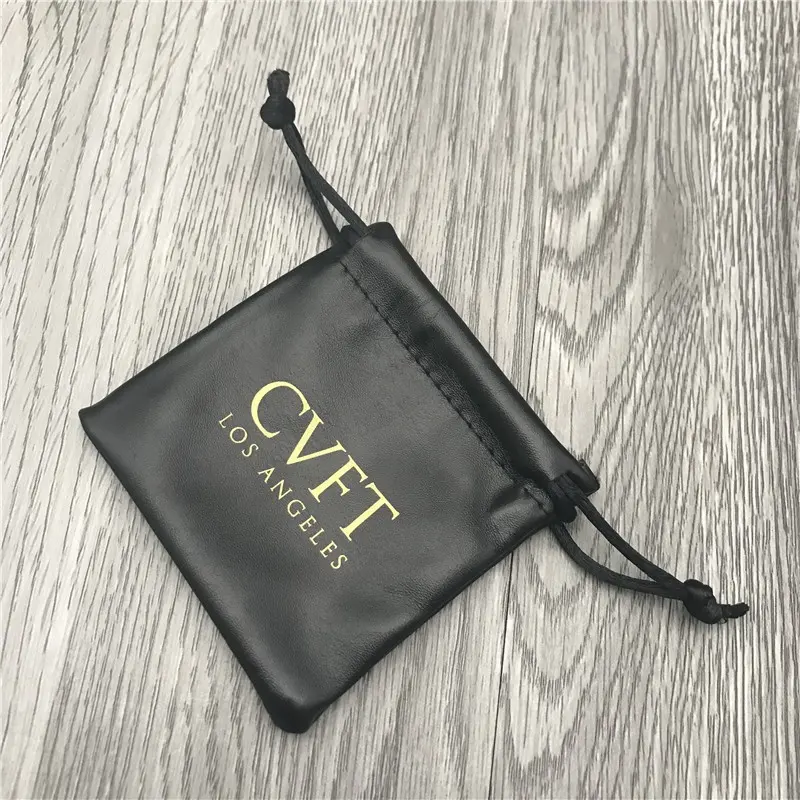 Mini Soft Pu Leather Drawstring Pouch Jewelry Bag