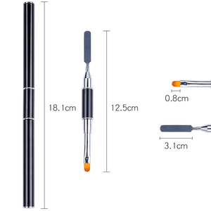 Wholesale Dual Head Nail Art <b>Brush</b> 2 in 1 Gel Mixing Spatula Metal Handle l Nail art Picker Pen Gel <b>brush</b> for Salon Nails - Product Image 2