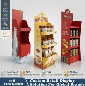 Customizable Supermarket Foldable Retail Cardboard <b>Display</b> <b>Unit</b> Paper Floor Stand for Cosmetic Beauty Skin Care Make up Products - Product Image 1