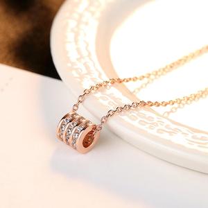 แฟชั่น <span class=keywords><strong>2019</strong></span> สตรี 18 K Rose Gold เครื่องประดับ 925 เงินสเตอร์ลิงสร้อยคอเพชร - Product Image 1
