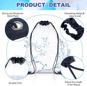 Wholesale <strong>Security</strong> Friendly Stadium Approved Heavy Duty clear Clear Drawstring Bag Sports Waterproof PVC Bag <strong>Backpack</strong> - Product Image 3