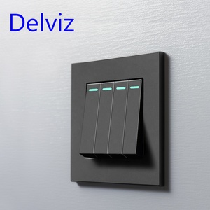 Delviz nhựa grey bảng điều chỉnh, Nhà máy cung cấp trực tiếp, AC 110V ~ 250V 16A Bộ điều khiển điện, 1 Gang 2 way push button Tường Đèn chuyển đổi - Product Image 4