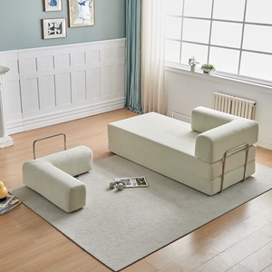 Convertible <b>Square</b> Upholstered Compressed <b>Floor</b> Sofa Bed Corduroy Fabric Folding Modern Apartment Living Room Bedroom Villa - Product Image 6