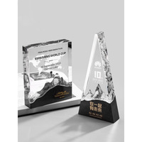 Trophée en cristal transparent haut de gamme personnalisé, souvenirs de bureau, thème de la montagne, trophée en cristal