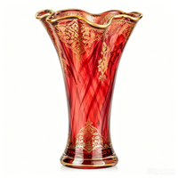 Vase de sol en cristal soufflé à la main, personnalisable, de luxe, avec design industriel, incrustation dorée, motif marbré en spirale, pour la décoration de la maison
