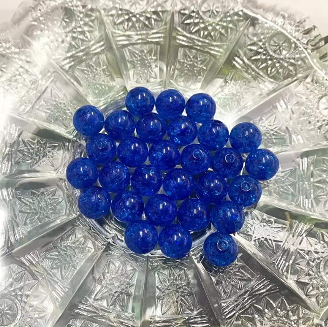Wholesale 8mm to 20mm Acrylic Crack Round Beads DIY Jewelry Making Shiny Chunky Beads Bulk
