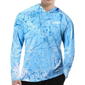 เสื้อตกปลาแขนยาวป้องกันรังสียูวีแบบกำหนดเอง โพลีเอสเตอร์ พิมพ์ลายแบบซับลิเมชั่น เสื้อผ้าตกปลาสำหรับผู้ชาย - Product Image 1