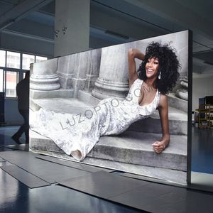 Caja de luz LED con retroiluminación de aluminio rectangular para Feria Comercial, pantalla publicitaria de tela, soporte de pared, diseño frontal sin marco - Product Image 1