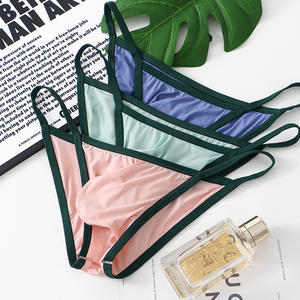 Logo personalizzato da <span class=keywords><strong>uomo</strong></span> Sexy con perizoma a perizoma <span class=keywords><strong>trasparente</strong></span> Bikini Ultra-basso lavorato a maglia eco-friendly biancheria intima traspirante all'ingrosso - Product Image 6