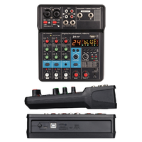 Mini-Mischpult 4-Kanal Kleines Mischpult DJ-Mixer mit 48V Phantomspeisung