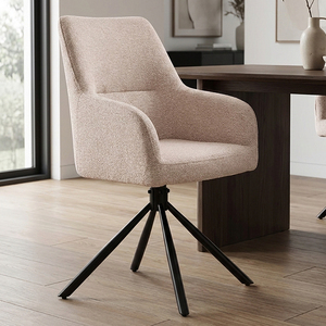 Kostenlose Musterlieferung: Neuestes Design Drehbarer Esszimmerstuhl mit Hoher Rückenlehne und Metallbeinen für Zuhause - Product Image 1