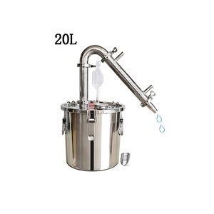 Distillateur en acier inoxydable 304, <span class=keywords><strong>20l</strong></span>, machine à eau distillée domestique, équipement de brandy de pomme pour faire de l'hydrosol de romarin - Product Image 1