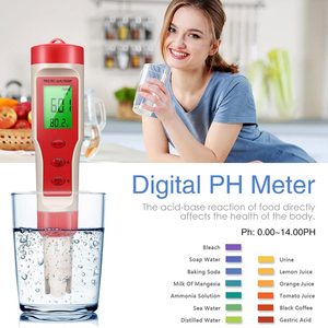 เครื่องวัดคุณภาพน้ำแบบพกพา 4/5/7-in-1 วัดค่า PH TDS EC ORP ความเค็ม SG อุณหภูมิ พร้อมไฟแบ็คไลท์ ดิจิตอล RS485 ความแม่นยำสูง - Product Image 5
