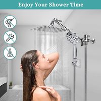 Pommeau de douche pluie avec pommeau de douche pluie à main 8 ''haute pression avec bras d'extension 11'' 9 réglages pommeaux de douche à main