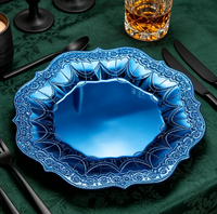 Assiettes de Présentation en PP de Luxe Durables, Vente Chaude 2026, Motif Personnalisé, pour Hôtels Modernes, Mariages, Fêtes, Vaisselle Pigmentée