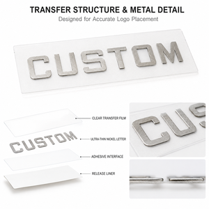Etichetta Adesiva Personalizzata Ultra Sottile in Nichel Elettroformato, <span class=keywords><strong>Logo</strong></span> in Metallo Argento e Nero per Imballaggi di Elettronica Mobile - Product Image 4