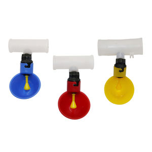 Lot de 10 abreuvoirs automatiques pour poulets avec kit de raccord en T de 20 mm et 25 mm, pour volailles, cailles, pigeons, avec coupelles rouges/bleues/jaunes - Product Image 6