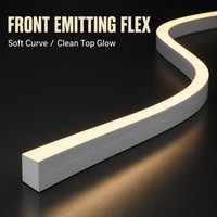 Tira de Luz LED de Silicona para Exteriores, Flexible, Curva en S y con Esquinas, 10x10mm, Emisión Frontal, Epistar, para Delimitación de Edificios, con Control Remoto