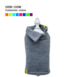 Logo personnalisé chien pull col roulé tricot couleur unie boule en peluche décoration classique hiver chaud chien pull tricoté - Product Image 2