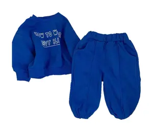 Set di pantaloni e top per bambini con stampa Logo e Set di maglioni di spugna francese per bambini neonati