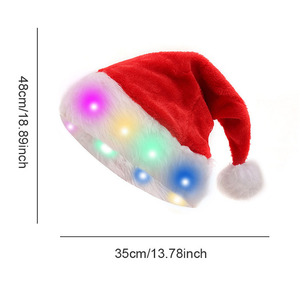 <span class=keywords><strong>LED</strong></span> Light up giáng sinh Santa hat nhấp nháy kỳ nghỉ sang trọng hat người lớn Đảng trang phục phụ kiện giáng sinh trang trí - Product Image 3