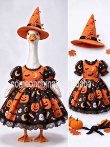 Conjunto de disfraz de ganso de 23 pulgadas para Halloween con sombrero para decoración de estatuas de exterior en porche, patio, jardín, césped o festividades. - Product Image 4
