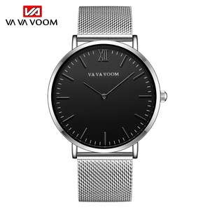Montre élégante pour homme, simple, bracelet en acier argenté, cadran minimaliste, montre-bracelet pour affaires - Product Image 3