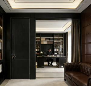 <span class=keywords><strong>Porte</strong></span> <span class=keywords><strong>intérieure</strong></span> en bois noir de luxe |   <span class=keywords><strong>Porte</strong></span> murale encastrée minimaliste moderne pour bureau de penthouse haut de gamme |   Insonorisé et durable - Product Image 5