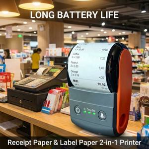 Impresora Térmica de Recibos Inalámbrica de 58 mm con Logotipo Personalizado, Impresión con un Clic para Cafeterías, Bares, Mini Impresora de Etiquetas, Códigos de Barras - Product Image 1