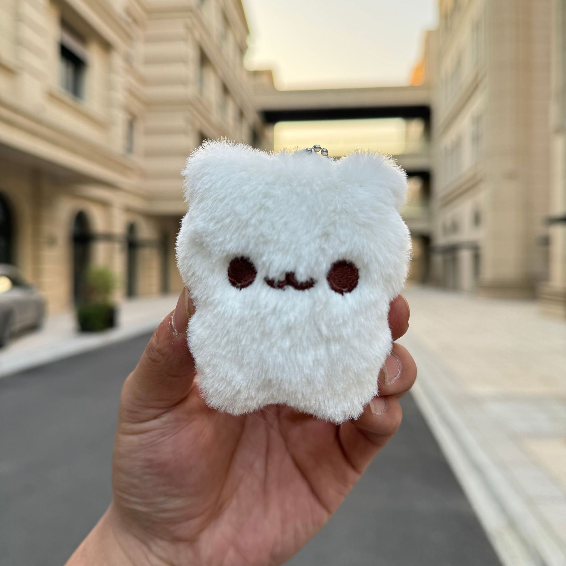 Cadena de cuentas - Oso de frijol blanco