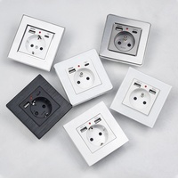 Plaque PC prise électrique 2 broches et 3 broches prise murale universelle Type C prises de chargeur USB