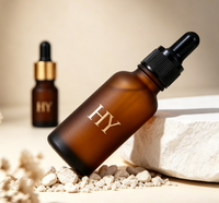 Flacon compte-gouttes en verre ambré dépoli opaque pour huiles essentielles, flacon de recharge cosmétique