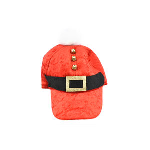 Chapeau en velours rouge avec ceinture de Père Noël réglable - Product Image 1