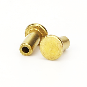 Rivet semi-tubulaire en laiton à demi-trou, à tête fraisée, finition naturelle - Product Image 1