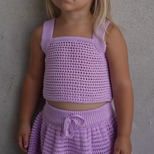 Haute qualité creux tricoté été <span class=keywords><strong>gilet</strong></span> jupe ensemble pour filles belle noeud papillon enfant en bas âge <span class=keywords><strong>Crochet</strong></span> tricot vêtements ensemble pour les petits - Product Image 4