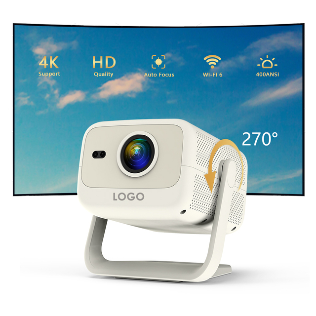 Portable R2 Pro Projector for Outdoor Use 150\" Auto Keystone Correction Screen with Built-in Stand