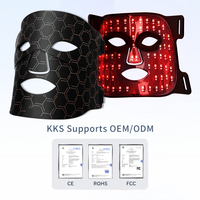 Masque facial LED portable KKS Factory, couleurs personnalisables, 8 couleurs, photothérapie, traitement de l'acné par lumière rouge, rajeunissement de la peau