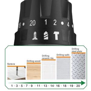 Taladro eléctrico sin escobillas de 13mm 20 + 3 Torque, destornillador eléctrico multifuncional de mano eficiente inalámbrico para batería <span class=keywords><strong>Makita</strong></span> de 18V - Product Image 3