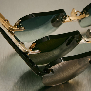 Lunettes de soleil sans monture Lmamba de haute qualité, design ovale, verres métalliques, UV400, logo personnalisé, pour femmes et hommes - Product Image 3