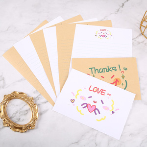 Tarjeta de Felicitación de Papel Kraft con Diseño de Dibujos Animados Simples y Lindos al Estilo Japonés y Coreano, Juego de Cartas de Amor <span class=keywords><strong>para</strong></span> <span class=keywords><strong>Novio</strong></span> - Product Image 1