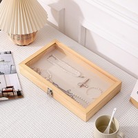 Boîte à thé en pin rectangulaire en bois sculptée à la main, taille personnalisée, couvercle transparent en acrylique, emballage cadeau