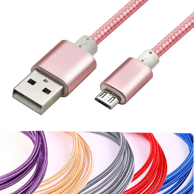 High-Speed 3A Fast Charging Nickel Plated Micro USB Cable for Android Devices Earphone Computer Use Data Transfer Compatible S7