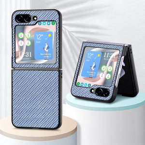 Funda Magnética con Tapa para <span class=keywords><strong>Samsung</strong></span> Galaxy Z Flip7 Z Flip6 Z Flip5, Textura de Carbono, Cuero PU, Ventana de Visualización, Ranura para Tarjetas, Anillo de Soporte - Product Image 5